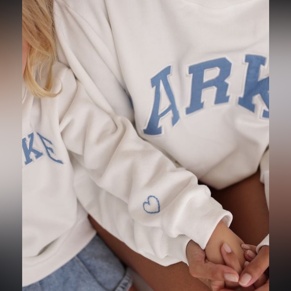 PARKE baby blue mock neck sweatshirt | S/M